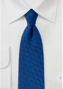 Stropdas golf ruiten blauw met wol