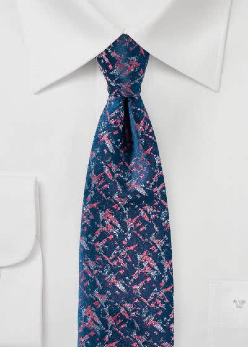 Zakelijke stropdas Abstract patroon marineblauw