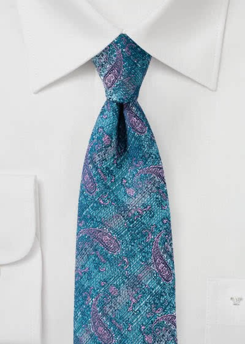 Zakelijke stropdas gemarmerd paisley motief