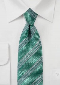 Structuur stropdas strepen groen sneeuw wit