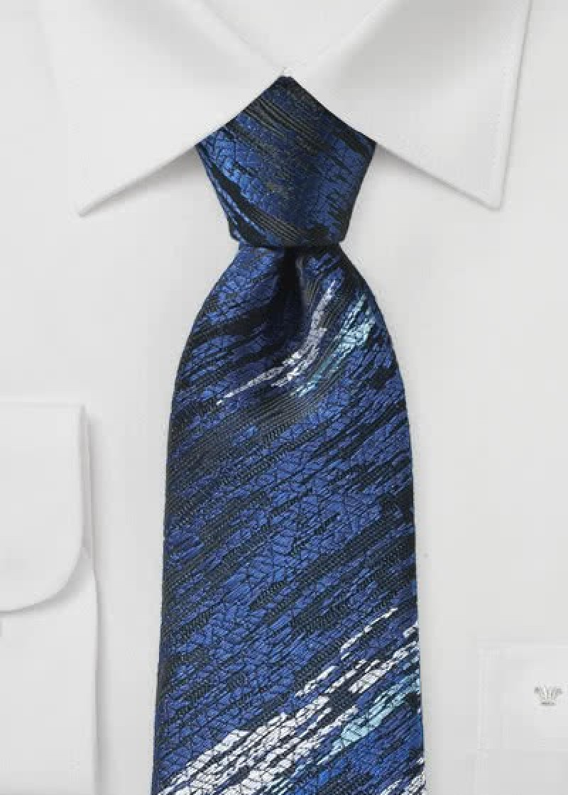 Stropdas gespikkeld donkerblauw