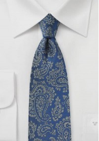 Krawatte Paisley-Motiv ultramarinblau