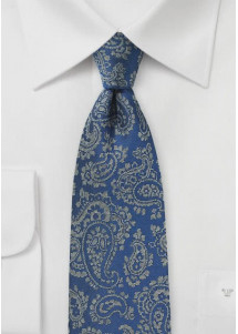 Tie paisley motief koningsblauw