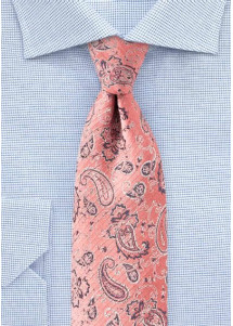 Stropdas paisley-patroon flamingo roze