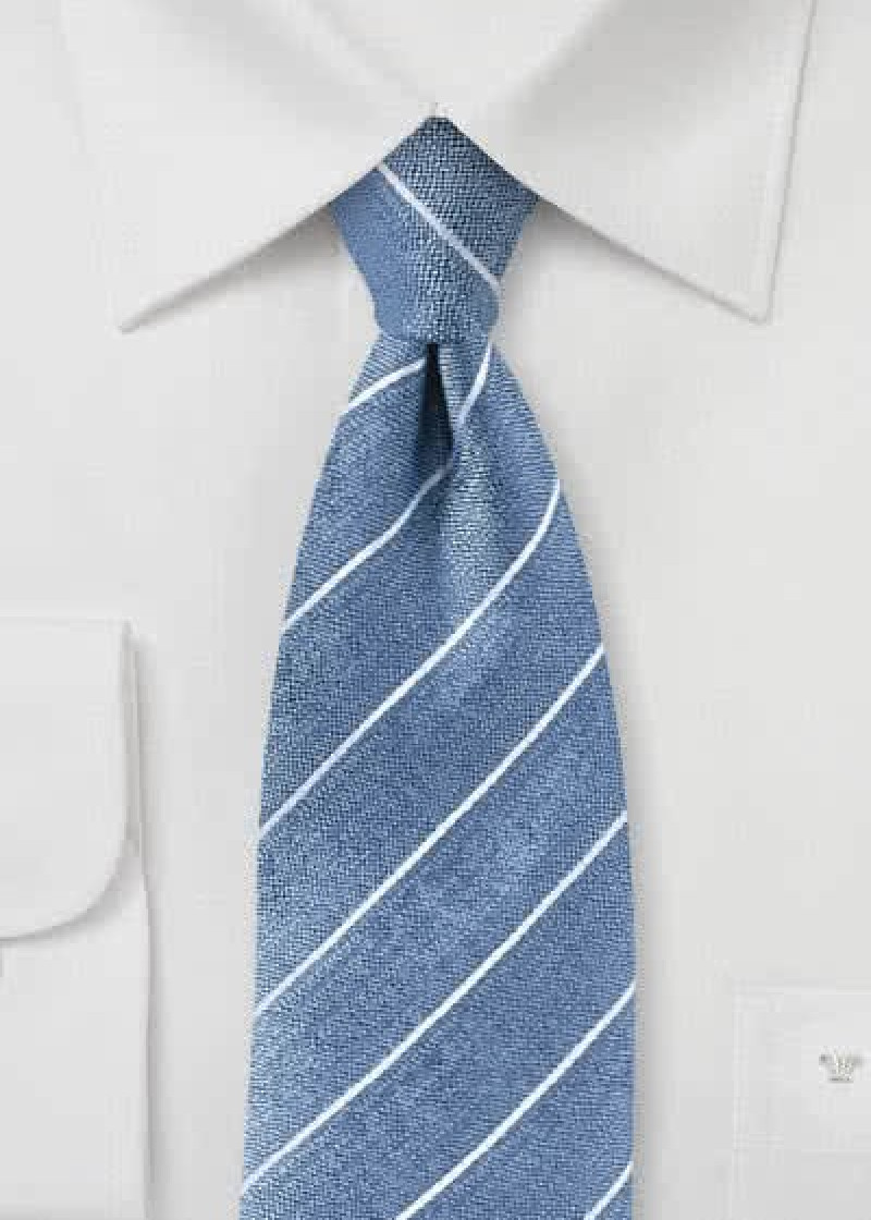 Stropdas strepen grijs blauw
