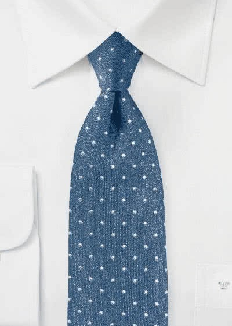 Polka Dot Business Tie Midnight Blue