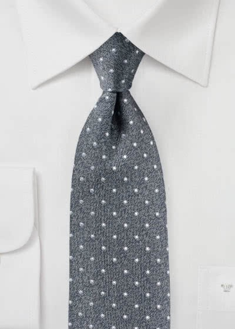Polka Dot Stropdas Donkergrijs