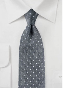 Polka Dot Stropdas Donkergrijs