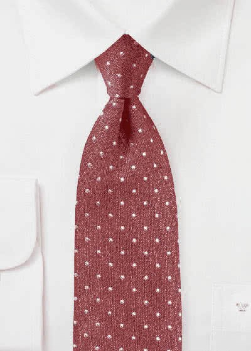 Polka dot stropdas rood