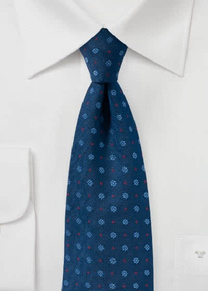 Businesskrawatte blumig navy