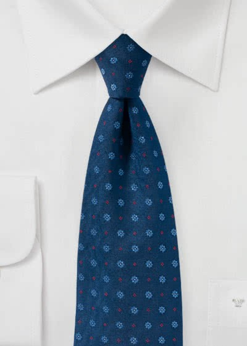 Stropdas vegetatief marineblauw
