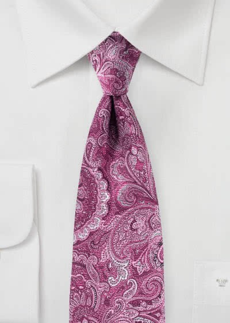 Levendige Paisley Business Tie magenta