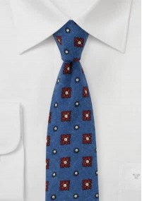 Zakelijke stropdas ornamenten lichtblauw