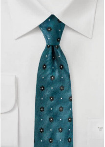 Stropdas structuur bloemen blauw groen