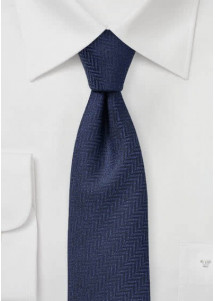 Visgraatstropdas donkerblauw