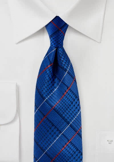 Krawatte Schottenkaro königsblau