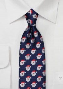 Krawatte navyblau Weihnachts-Dessin