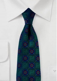 Zakelijke stropdas Ornamenten edelgroen